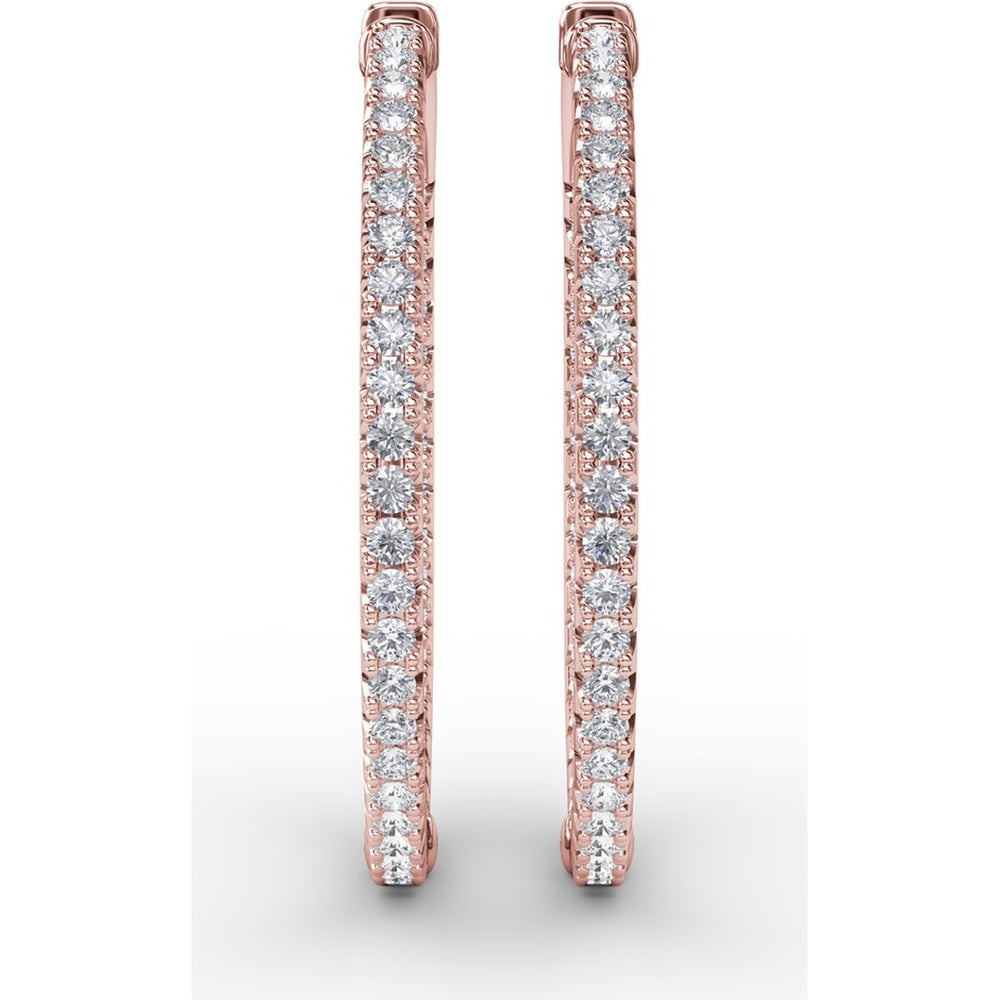 Inside-Out Pavé Round Diamond Hoop Earrings by Fana - 2.10 Carat Total Diamond Weight