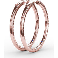 Inside-Out Pavé Round Diamond Hoop Earrings by Fana - 2.10 Carat Total Diamond Weight