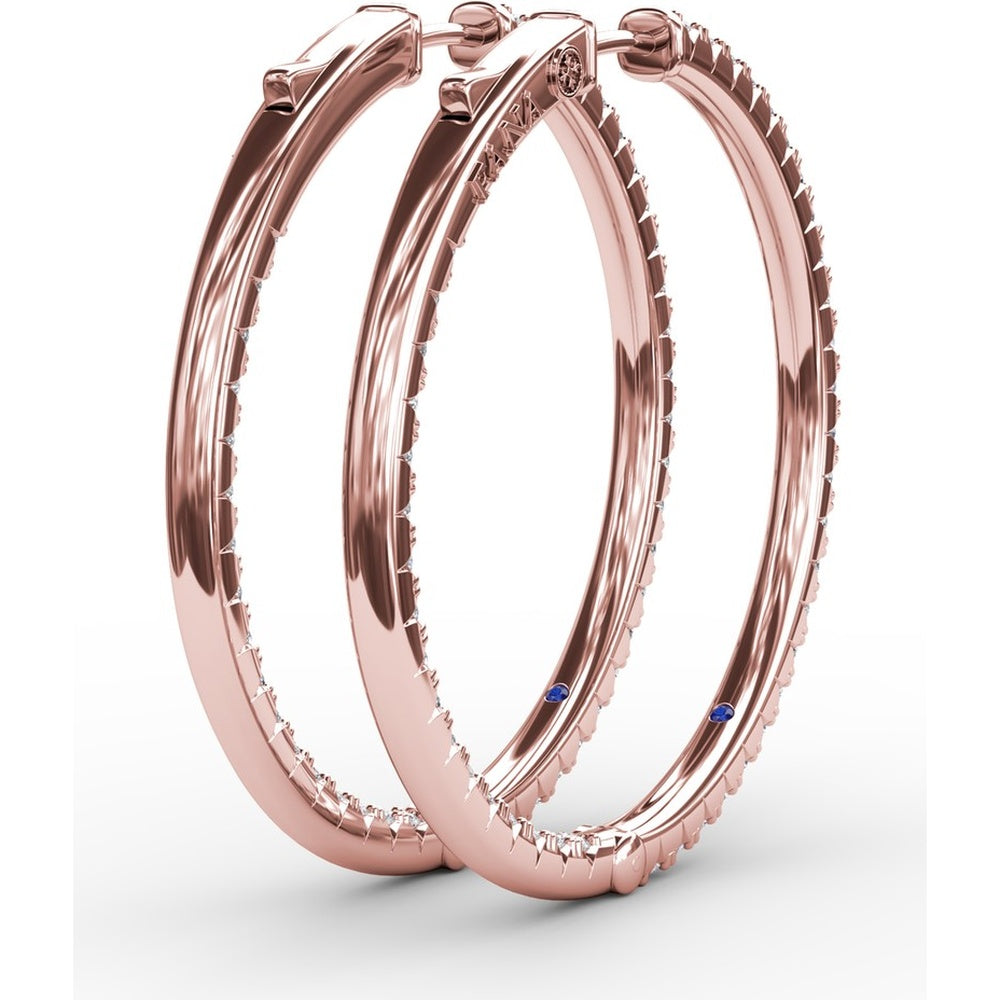 Inside-Out Pavé Round Diamond Hoop Earrings by Fana - 2.10 Carat Total Diamond Weight