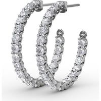 Inside-Out Pavé Set Round Diamond Hoop Earrings by Fana - 4.10 Carat Total Diamond Weight