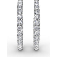 Inside-Out Pavé Set Round Diamond Hoop Earrings by Fana - 4.10 Carat Total Diamond Weight