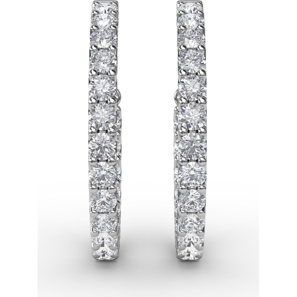 Inside-Out Pavé Set Round Diamond Hoop Earrings by Fana - 4.10 Carat Total Diamond Weight