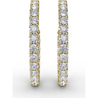 Inside-Out Pavé Set Round Diamond Hoop Earrings by Fana - 4.10 Carat Total Diamond Weight