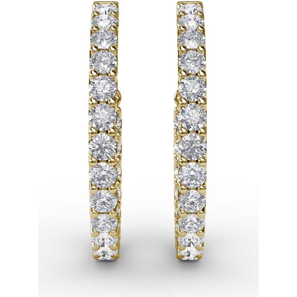 Inside-Out Pavé Set Round Diamond Hoop Earrings by Fana - 4.10 Carat Total Diamond Weight