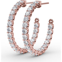 Inside-Out Pavé Set Round Diamond Hoop Earrings by Fana - 4.10 Carat Total Diamond Weight
