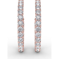 Inside-Out Pavé Set Round Diamond Hoop Earrings by Fana - 4.10 Carat Total Diamond Weight