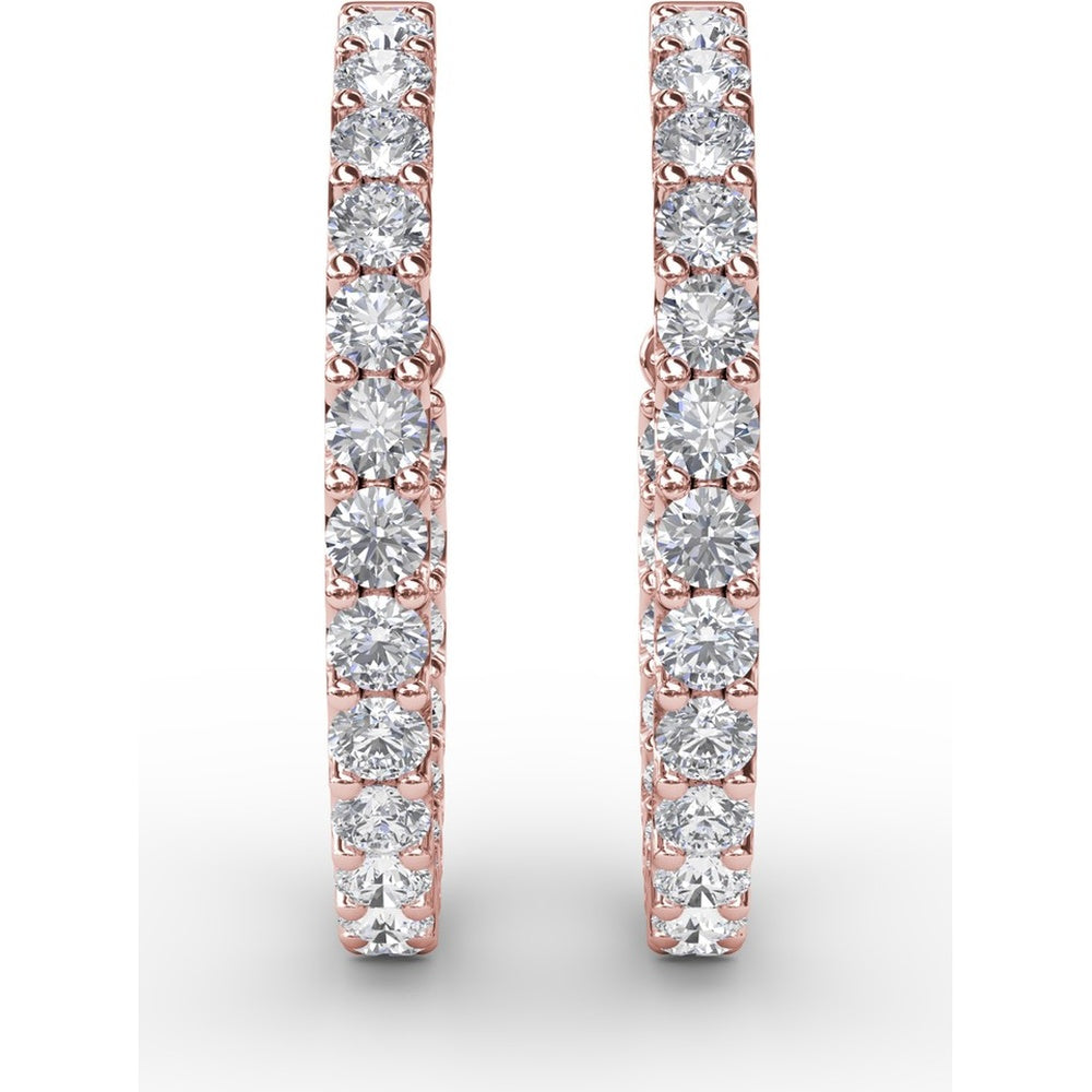 Inside-Out Pavé Set Round Diamond Hoop Earrings by Fana - 4.10 Carat Total Diamond Weight