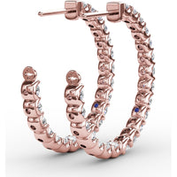 Inside-Out Pavé Set Round Diamond Hoop Earrings by Fana - 4.10 Carat Total Diamond Weight