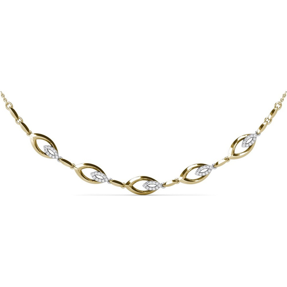Interlinked Marquise Motif Necklace with Pavé Round Diamonds by Fana - 0.46 Carat Total Diamond Weight