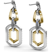 Interlocking Geometric Drop Earrings with Pavé Set Round Diamonds by Fana - 1.16 Carat Total Diamond Weight