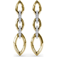 Interlocking Marquise Link Dangle Earrings with Pavé Set Diamonds by Fana - 0.49 Carat Total Diamond Weight