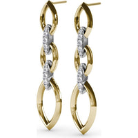 Interlocking Marquise Link Dangle Earrings with Pavé Set Diamonds by Fana - 0.49 Carat Total Diamond Weight