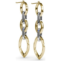 Interlocking Marquise Link Dangle Earrings with Pavé Set Diamonds by Fana - 0.49 Carat Total Diamond Weight