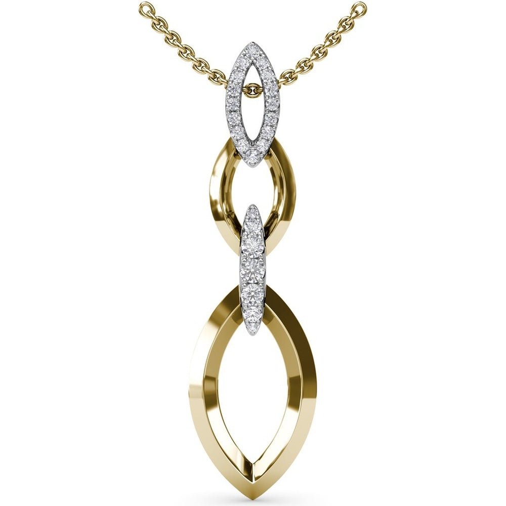 Interlocking Marquise Link Pendant with Pavé Set Diamonds by Fana - 0.33 Carat Total Diamond Weight