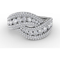 Intertwining Pavé Diamond Band with Round Diamonds by Fana - 2.03 Carat Total Diamond Weight