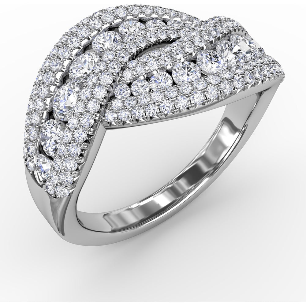 Intertwining Pavé Diamond Band with Round Diamonds by Fana - 2.03 Carat Total Diamond Weight