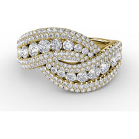 Intertwining Pavé Diamond Band with Round Diamonds by Fana - 2.03 Carat Total Diamond Weight