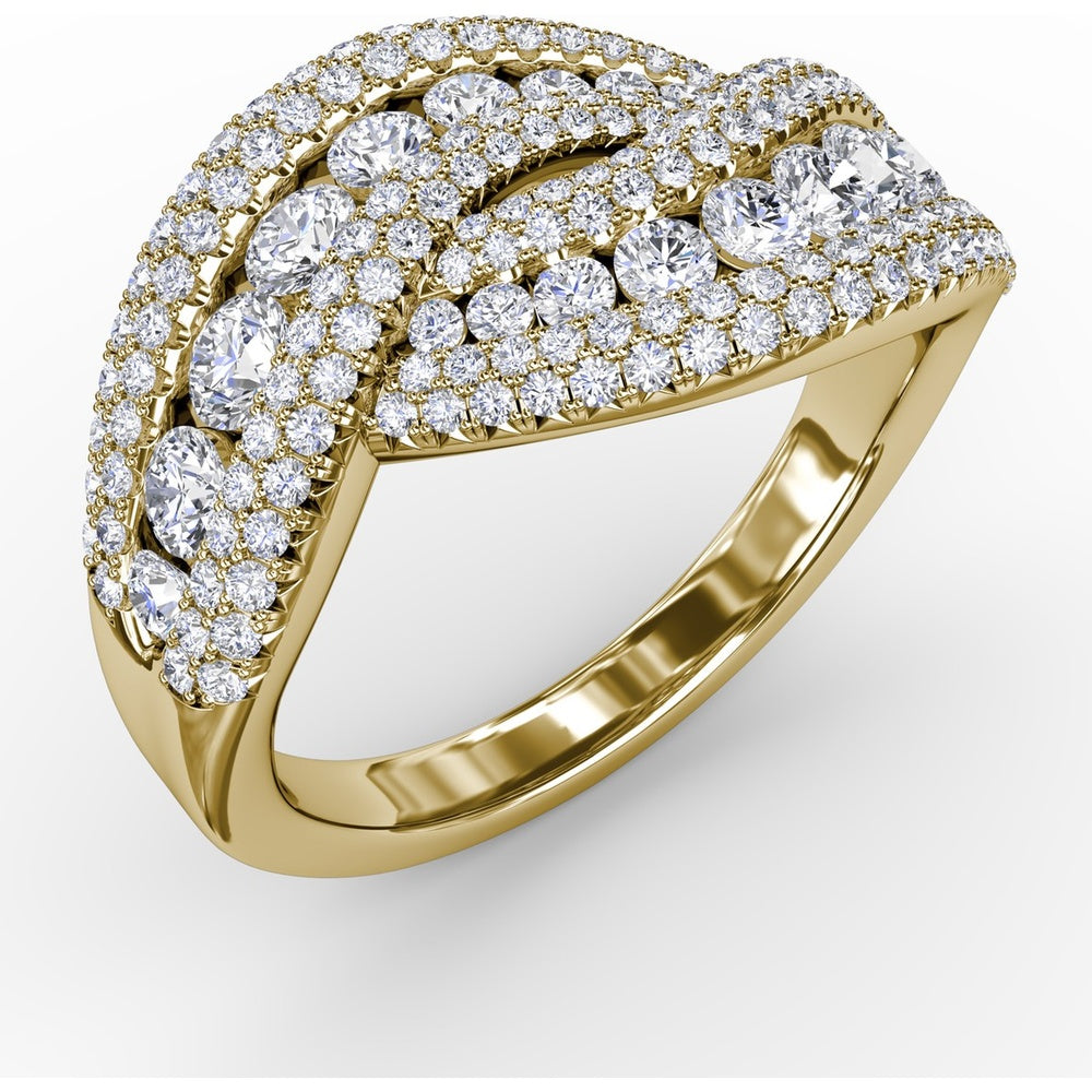 Intertwining Pavé Diamond Band with Round Diamonds by Fana - 2.03 Carat Total Diamond Weight