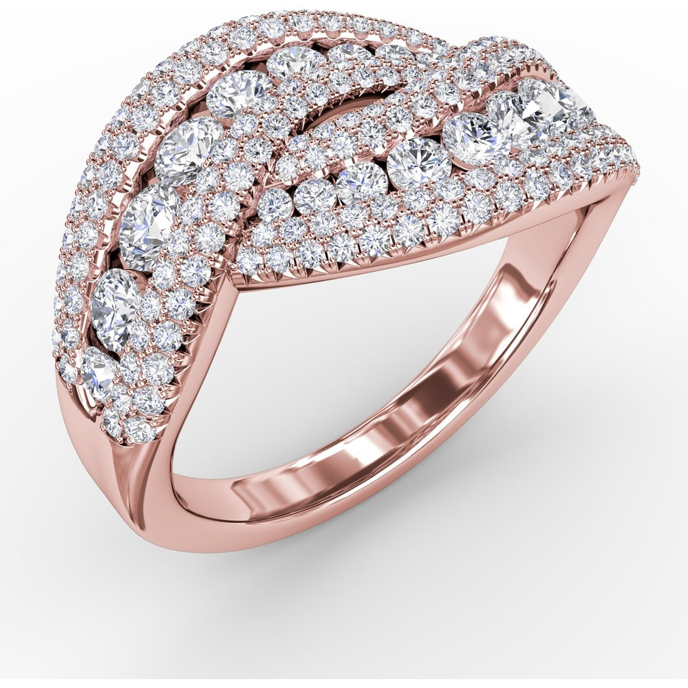 Intertwining Pavé Diamond Band with Round Diamonds by Fana - 2.03 Carat Total Diamond Weight