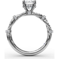 Interwoven Split Shank Engagement Ring Setting with Pavé Round Diamond Accents by Fana - 0.38 Carat Total Diamond Weight