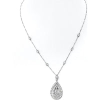 J.E. Caldwell Platinum Diamond Pendant Necklace with Teardrop Design - 3.85 Carat Total Diamond Weight