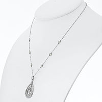 J.E. Caldwell Platinum Diamond Pendant Necklace with Teardrop Design - 3.85 Carat Total Diamond Weight