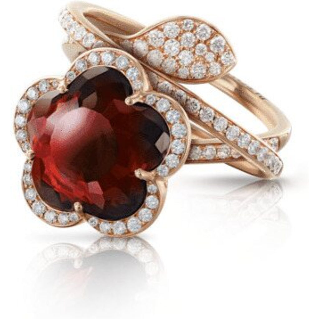 Pasquale Bruni - Je T'Aime Ring in 18k Rose Gold with Red Garnet, White and  Champagne Diamonds