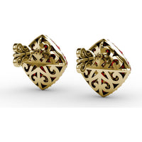 Kite-Shaped Pavé Ruby and Diamond Stud Earrings by Fana - 2.67 Carat Total Gemstone Weight