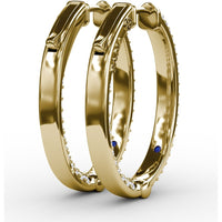 Knife Edge Hoop Earrings with Pavé Set Round Diamonds by Fana - 1.24 Carat Total Diamond Weight