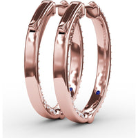 Knife Edge Hoop Earrings with Pavé Set Round Diamonds by Fana - 1.24 Carat Total Diamond Weight