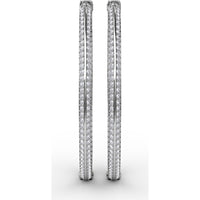 Knife Edge Hoop Earrings with Pavé Set Round Diamonds by Fana - 2.72 Carat Total Diamond Weight
