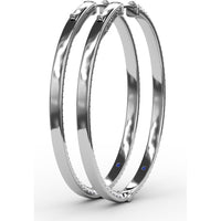 Knife Edge Hoop Earrings with Pavé Set Round Diamonds by Fana - 2.72 Carat Total Diamond Weight