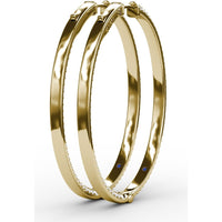 Knife Edge Hoop Earrings with Pavé Set Round Diamonds by Fana - 2.72 Carat Total Diamond Weight