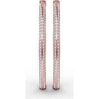 Knife Edge Hoop Earrings with Pavé Set Round Diamonds by Fana - 2.72 Carat Total Diamond Weight