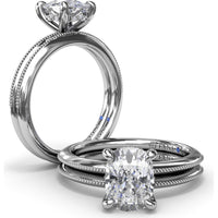 Knife-Edge Milgrain Wedding Band - Matching Ring for Engagement Style S4269 by Fana