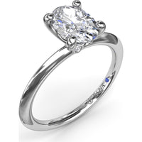 Knife-Edge Solitaire Engagement Ring Setting with Hidden Pavé Accent by Fana