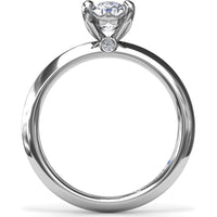 Knife-Edge Solitaire Engagement Ring Setting with Hidden Pavé Accent by Fana