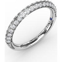 Knife-Edged Band with Pavé Set Round Diamonds by Fana - 0.50 Carat Total Diamond Weight