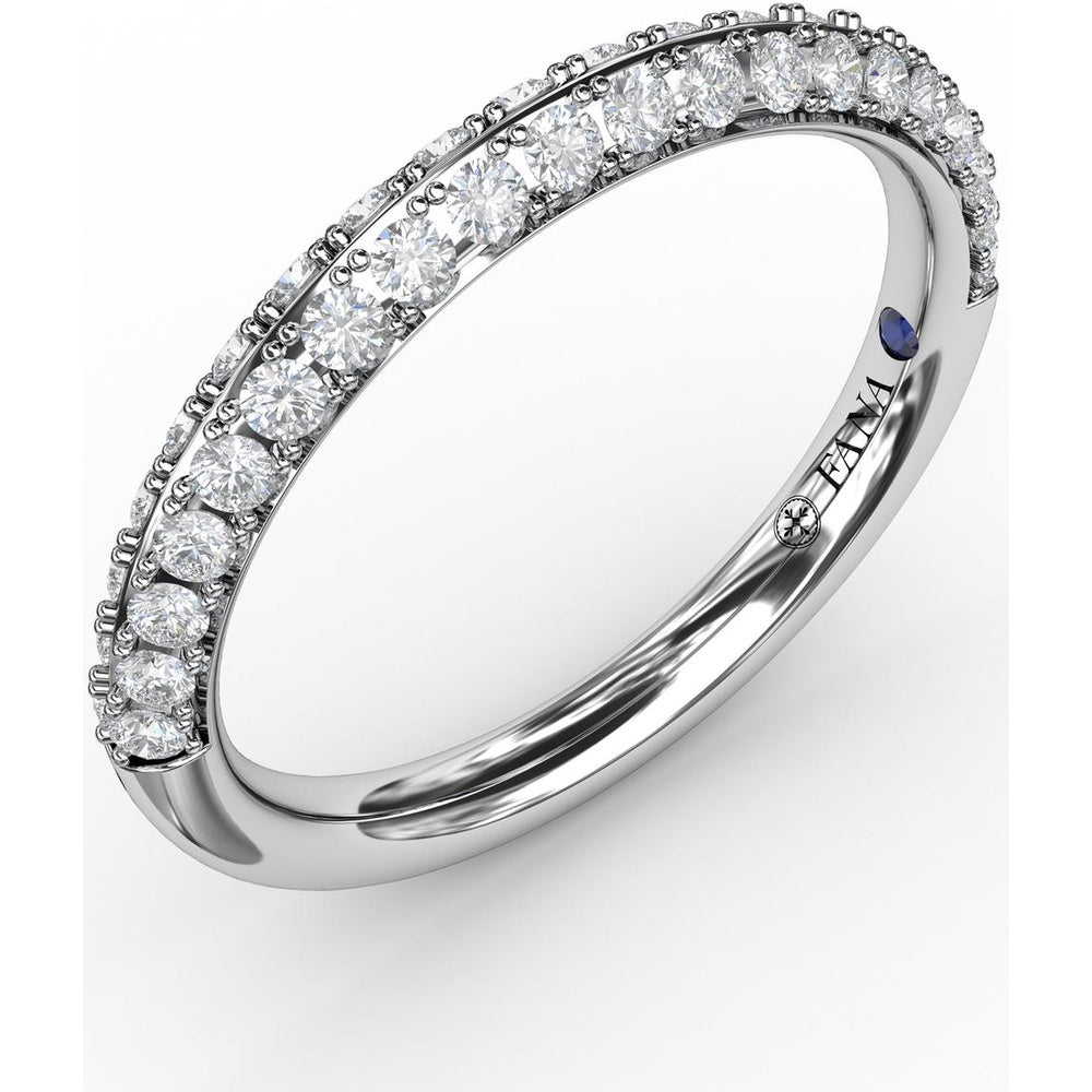 Knife-Edged Band with Pavé Set Round Diamonds by Fana - 0.50 Carat Total Diamond Weight