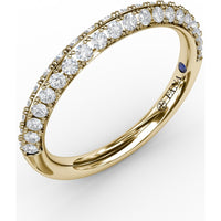 Knife-Edged Band with Pavé Set Round Diamonds by Fana - 0.50 Carat Total Diamond Weight