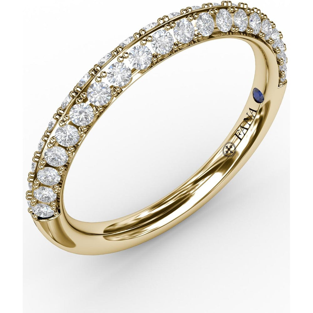 Knife-Edged Band with Pavé Set Round Diamonds by Fana - 0.50 Carat Total Diamond Weight