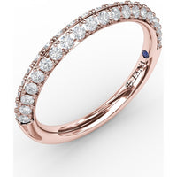 Knife-Edged Band with Pavé Set Round Diamonds by Fana - 0.50 Carat Total Diamond Weight