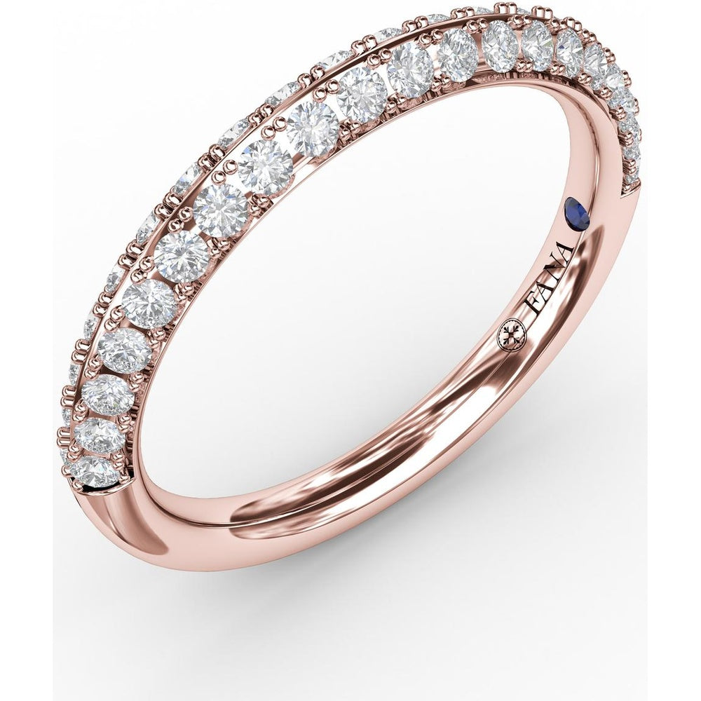 Knife-Edged Band with Pavé Set Round Diamonds by Fana - 0.50 Carat Total Diamond Weight