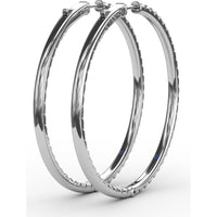 Large Hoop Earrings with Pavé-Set Round Diamonds by Fana - 4.32 Carat Total Diamond Weight
