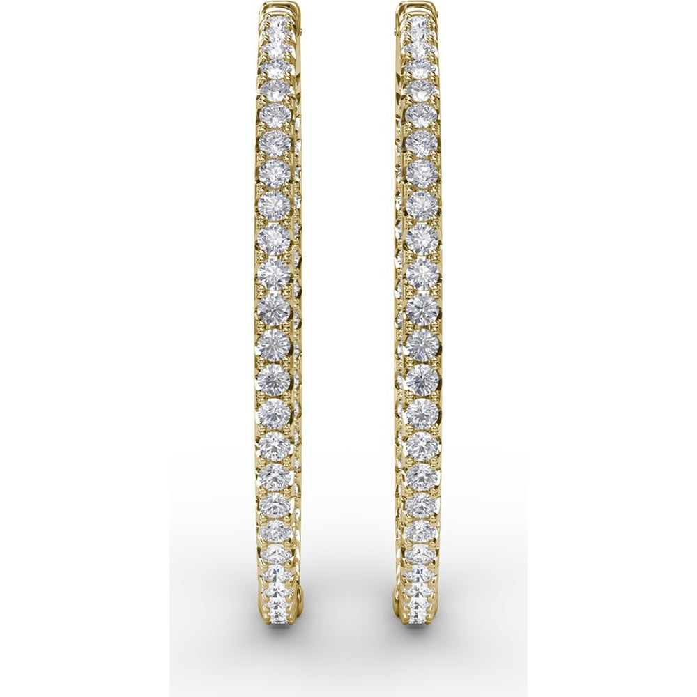 Large Hoop Earrings with Pavé-Set Round Diamonds by Fana - 4.32 Carat Total Diamond Weight