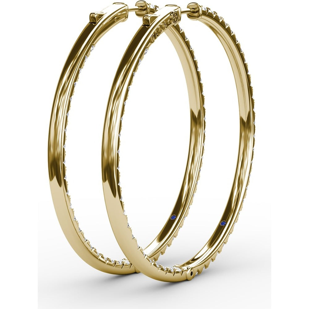 Large Hoop Earrings with Pavé-Set Round Diamonds by Fana - 4.32 Carat Total Diamond Weight