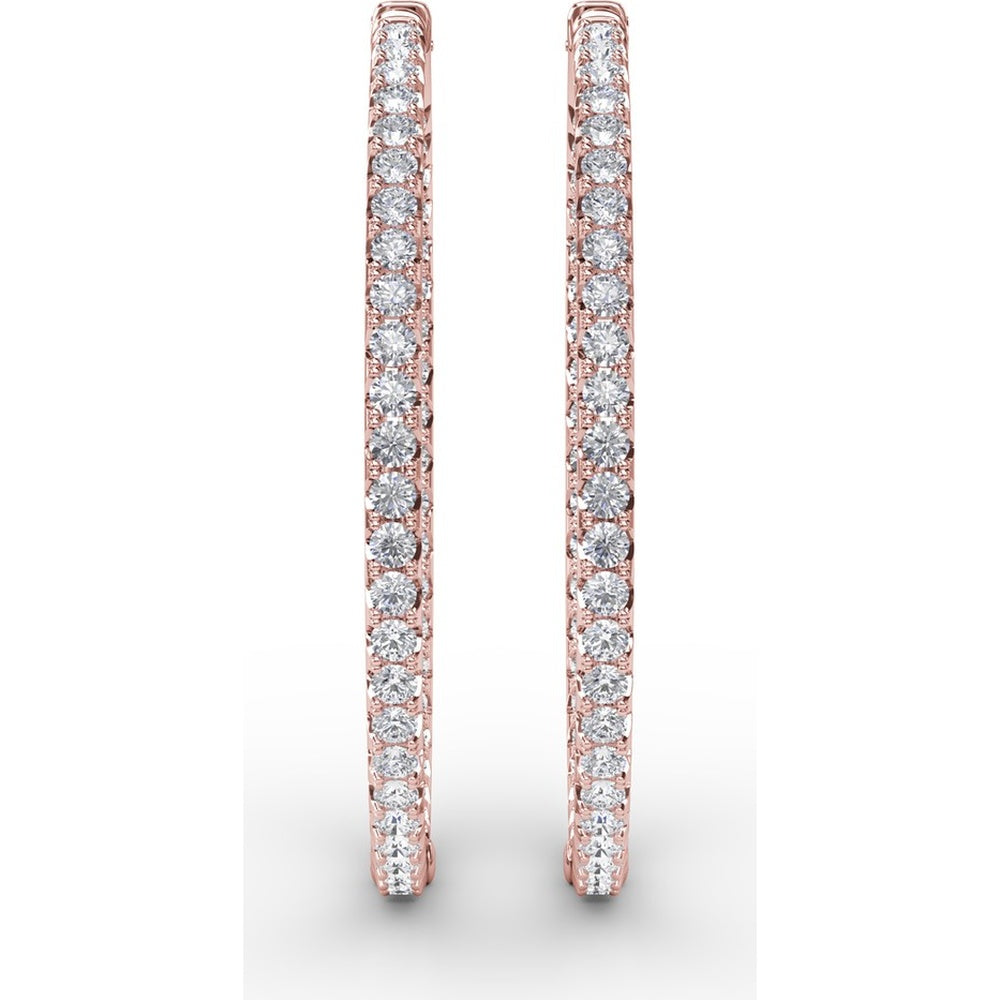 Large Hoop Earrings with Pavé-Set Round Diamonds by Fana - 4.32 Carat Total Diamond Weight