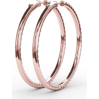 Large Hoop Earrings with Pavé-Set Round Diamonds by Fana - 4.32 Carat Total Diamond Weight