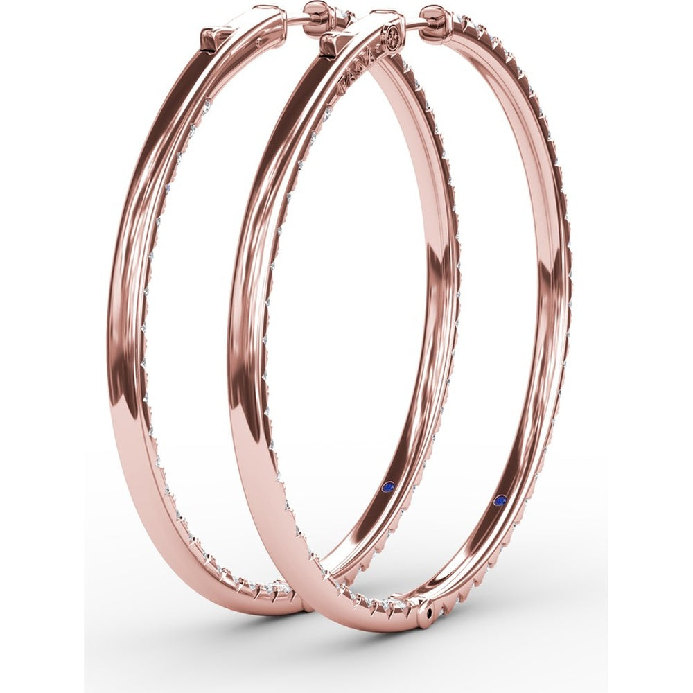 Large Hoop Earrings with Pavé-Set Round Diamonds by Fana - 4.32 Carat Total Diamond Weight