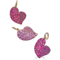 Piranesi - Large Wave Heart Pendant in Pink Sapphire - 18K Rose Gold